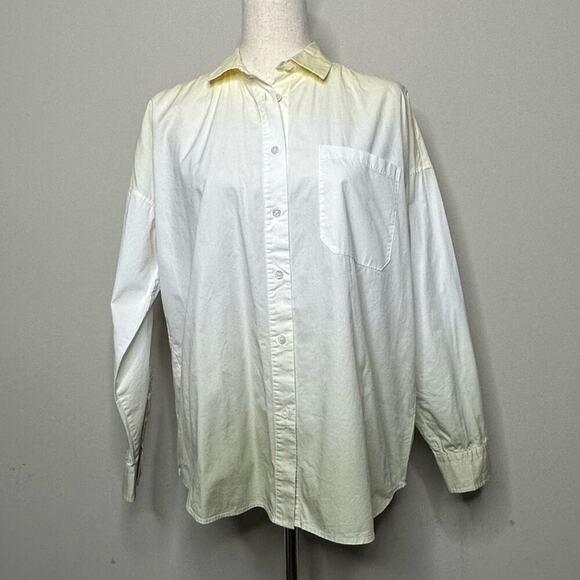 NWOT | ATM | Ombré Poplin Button Down Shirt | Yellow | Large - Picture 2 of 16